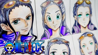 Drawing Nico Robin in different anime styles(ニコロビン12種類のアニメスタイルで描く）ONE PIECE