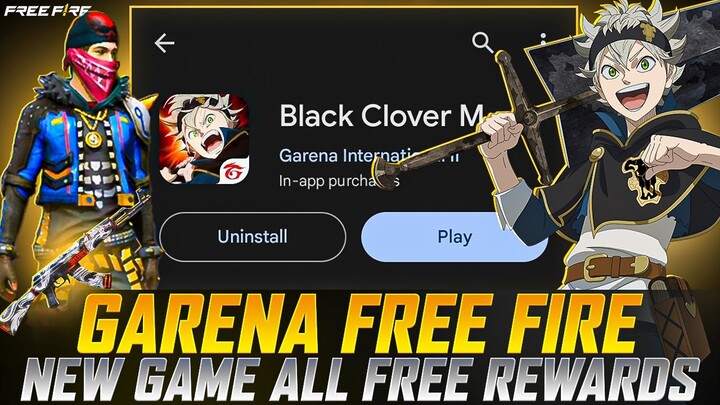 GARENA NEW GAME BLACK CLOVER M | PLAY BLACK CLOVER M AND GET FREE REWARDS | FREE FIRE NEW EVENT