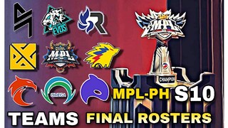 ALAMIN ANG FINAL ROSTER NG ALL 8 TEAMS NA KASALI NGAYONG MPL-PH SEASON 10| SINO KAYA ANG MALALAKAS?