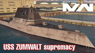 Modern Warships: USS ZUMWALT in action. online battle