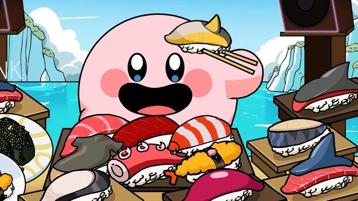 [Mukbang Animasi] Kirby memasuki dunia Diver Dave dan memakan ASMR |