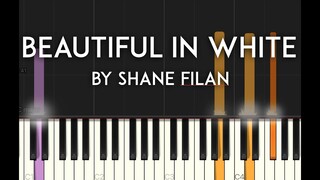 Beautiful in White by Shane Filan synthesia piano tutorial with free sheet music