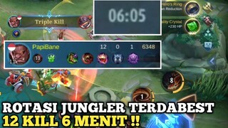 Parahmen !!! cara rotasi jungler terbaik baru 6 menit uda 12 kill