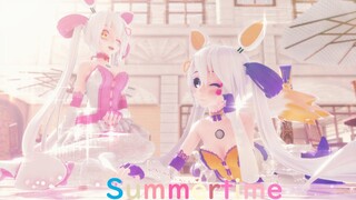 [fnaf mmd/fnafsl mmd]Summer Time!💕Lovely Girl ft. Funtime Foxy&Funtime Lolbit💕2K1440p60fps(fnaf ucn)