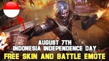 FREE SKIN AND BATTLE EMOTES ! INDONESIA INDEPENDENCE DAY EVENT - MLBB