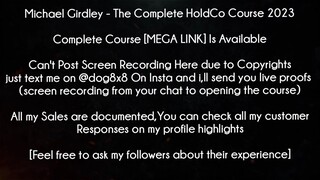 Michael Girdley Course The Complete HoldCo Course 2023 download