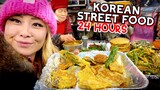 EATING KOREAN STREET FOOD FOR 24 HOURS in Seoul, Korea!! #RainaisCrazy