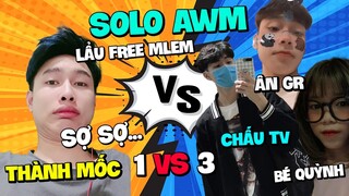 [Garena Free Fire]Kèo Solo AWM 1vs 3 Cùng Chấu TV, Ân GR Và Bé Quỳnh TV |Thành Mốc