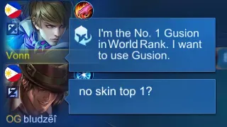 NO SKIN BUT TOP 1 GLOBAL GUSION? HIGH IQ + ROBOTIC FINGERS!!