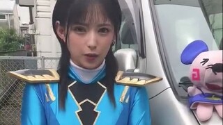 [Monster Sentai] Ms. Nagisa Mitsuki wears a leather suit without a helmet