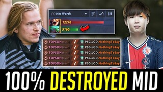 Topson 100% DESTROYED PSG.LGD.NothingToSay in Mid Lane - 19 KILLS STREAK?!