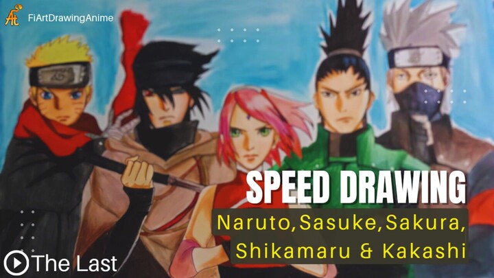 Speed Drawing NARUTO AND FRIENDS [ PART3 COLORING Naruto to Sasuke]