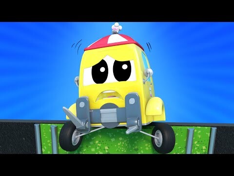 Video truk untuk anak-anak - FORKLIFT hampir JATUH ke AIR - Truk Super di Kota Mobil!