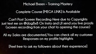 Michael Breen Course Training Mastery download