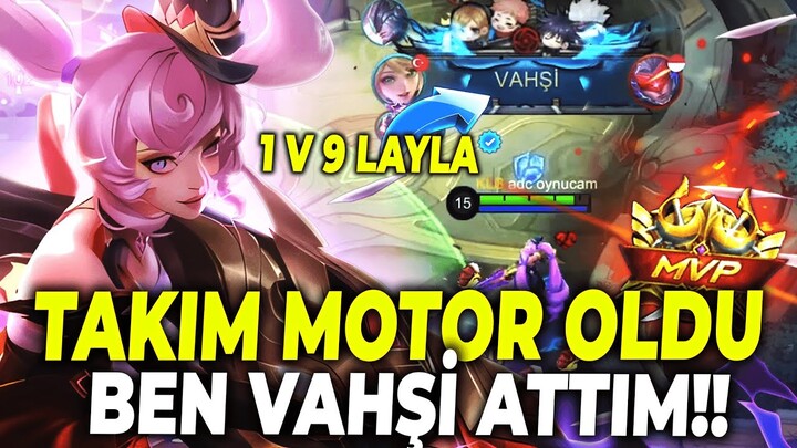 TAKIM MOTOR !! 1 VS 9 SAVAGE HEMDE LAYLA !! | Mobile Legends