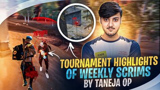 TOURNAMENT HIGHLIGHTS WEEKLY SCRIMS 🏆:1v3 CLUTCHES BY TANEJA OP || GARENA FREEFIRE