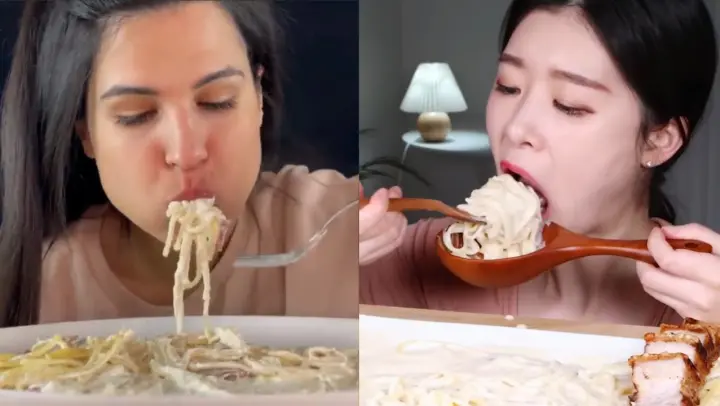 Mukbangers Love Super Creamy Pasta | Mukbang Highlights