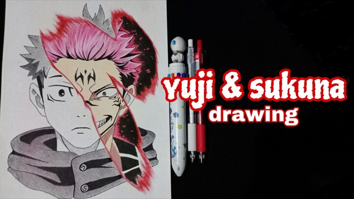 #yuji and sukuna (drawing)🔥