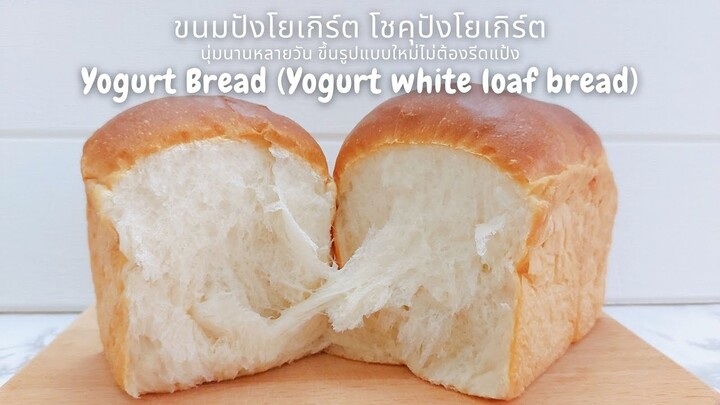 ขนมปังโยเกิร์ต นุ่มนาน ขึ้นรูปแบบใหม่ไม่ต้องรีดแป้งเยอะ Yogurt bread (Yogrurt white loaf bread)