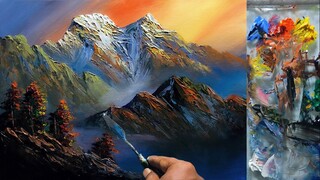 Acrylic Landscape Painting in Time Lapse | Golden Sunset | Nepali  Acrylic Landscape Painting