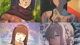 This is cwek setia#mikasaackerman#hanashiroanzu#hinatahyuga#violetevergarden