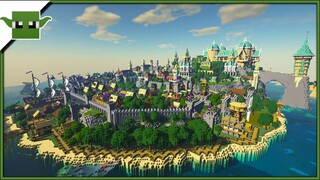 Minecraft Medieval Island Kingdom Timelapse + Cinematic (andyisyoda 5x5 building system)