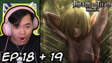The Female Titan Captured?! Attack on Titan Episode 18 and 19 Reaction