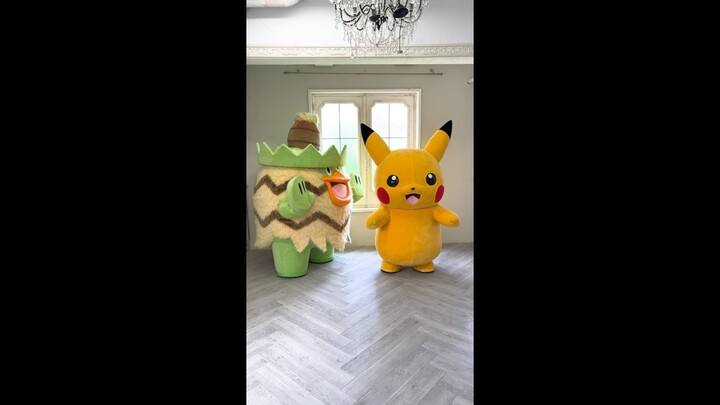 #Pikachu dan #Ludicolo menari bersama dengan akrab. 😆🎵 Semangat sekali, ya!