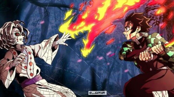 Tanjiro Vs Rui 🔥🔥🔥🔥