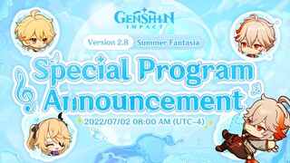 KAZUHA IS HERE! 2.8 LIVESTREAM DATE + RERUNS & SKINS | Genshin Impact