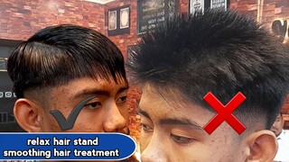 smoothing hair treatment, rambut pria yang berdiri berdiri