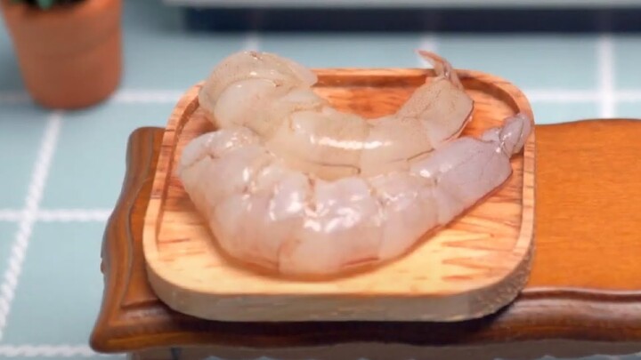 Shrimp Balls in Miniature Kitchen