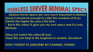 DISKLESS SERVER MINIMAL SPECS