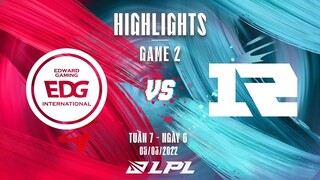 EDG vs RNG | Highlights - Game 2 | Tuần 7 Ngày 6 | LPL Mùa Xuân 2022
