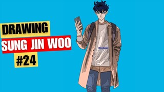 drawing #24. fanartin sung jin woo dari solo leveling