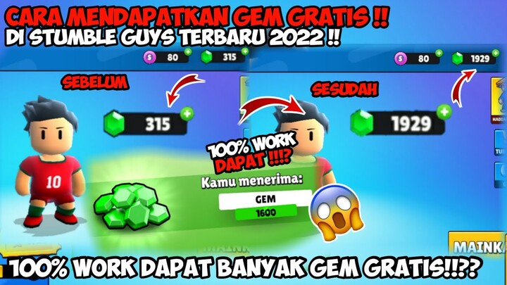 100% Work !! Cara Mendapatkan Gems Gratis di Stumble Guys Terbaru 2022