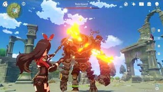 Genshin Impact │Defeating Ruin Guard with Lvl20 Amber