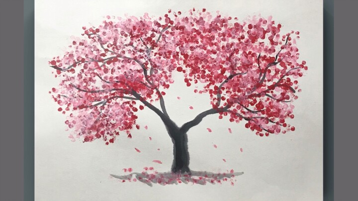 [Menggambar]Kemampuan menggambar pohon menggunakan "cotton buds"
