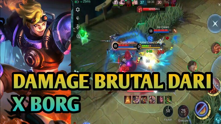 COMBO MANTAP CUMA TAP TAP | X BORG GAMEPLAY MLBB