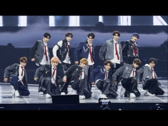 Straight shot of the entire group | SMTOWN trainees perform three times without switching screens, g