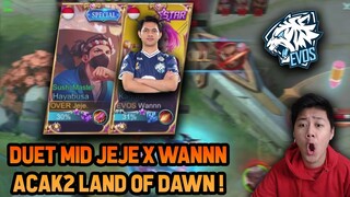 DUET MID JEJE X WANNN ACAK-ACAK LAND OF DAWN ! HAYABUSA FAST HAND - Mobile Legends