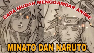 CARA mudah menggambar anime Naruto dan MINATO