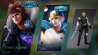 UPCOMING SKINS IN MOBILE LEGENDS – sun,clint,gusion,grock,akai,kagura,johnson