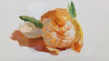 【Gouache Color】Draw a peeled orange...