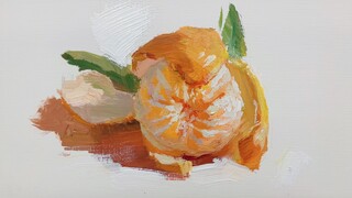 【水粉色彩】画一个剥开的橘子……