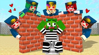 Monster School : Zombie x Squid Game HAVING A CRAZY POLICE FANGIRL - Minecraft Animation