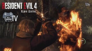 Rare Scene Resident Evil 4 Remake - first village - Burning Zombie 😲