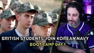 US Marine Reacts - British Students Join Korean Navy: Boot Camp Day 1 - Korean Englishman