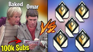 Valorant: Dumb and Dumber VS 5 Radiant Players! // 100k Special ft. Omar & Baked