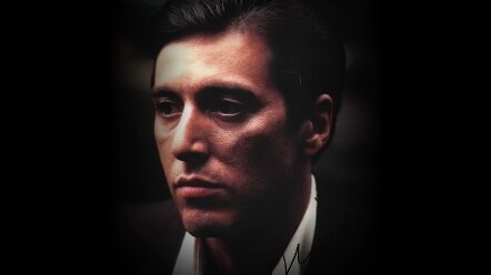 [The Godfather] "The light in the boy's eyes gradually faded, and his gentle face was weathered and 